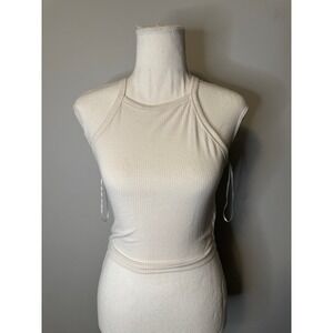Ambiance White Sleeveless Halter Tank Top